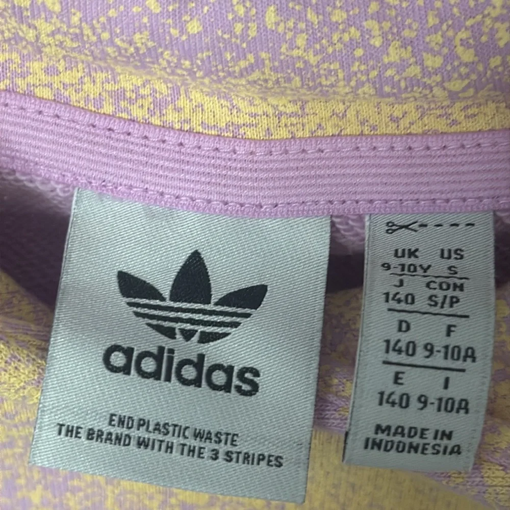 Adidas Graphic Print Cropped Hoodie Sweatshirt Girl Size S